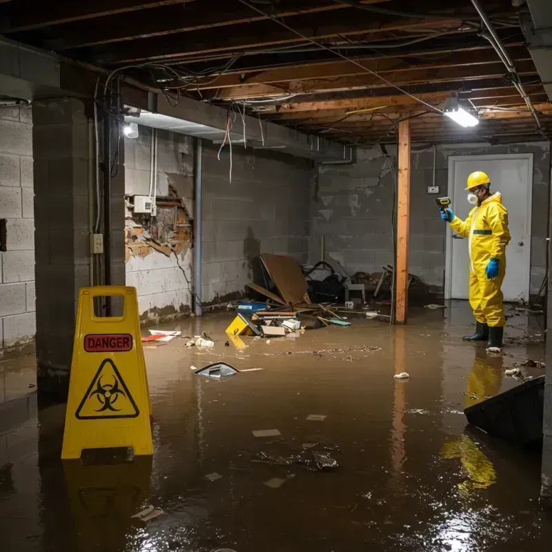 Flooded Basement Electrical Hazard in Plainfield, IN Property